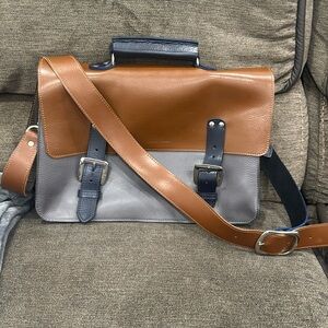 Hand made full leather satchel bag